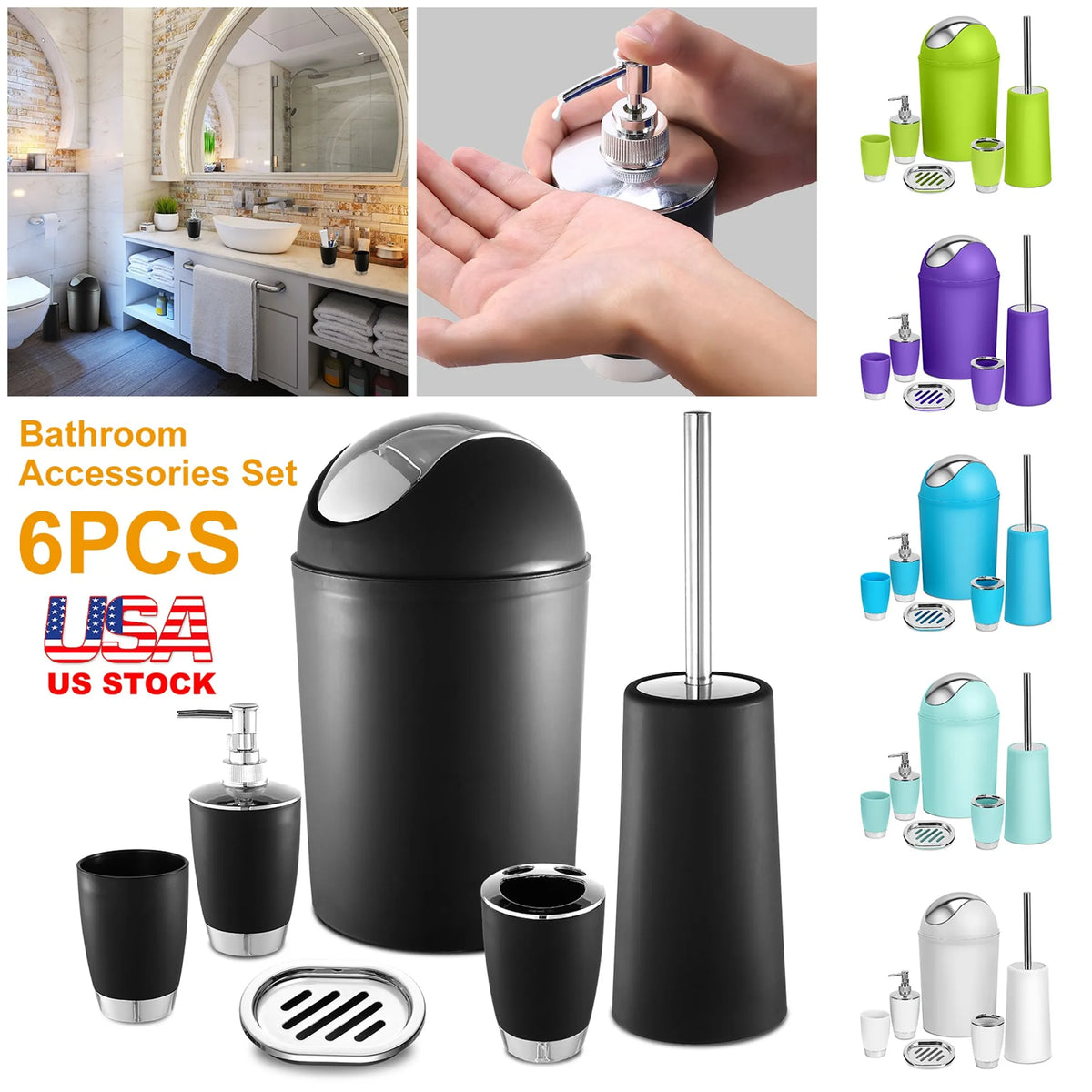 Modern Minimalist Bathroom Accessory Set