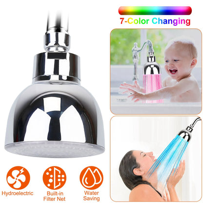 LED Shower Head 7-Color Changing Rainfall Showerhead