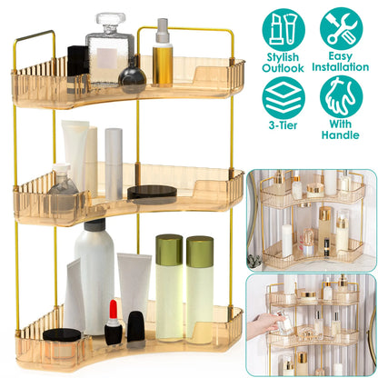 3-Tier Corner Bathroom Countertop and Makeup Organizer