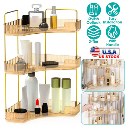 3-Tier Corner Bathroom Countertop and Makeup Organizer