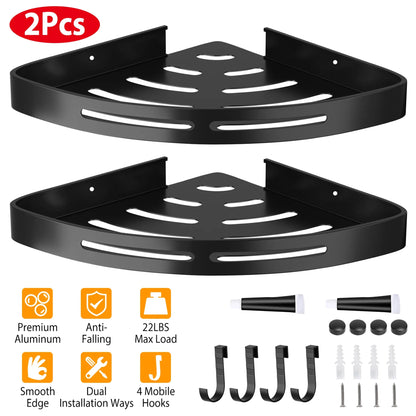 2-Piece Adhesive Corner Shower Caddy Shelf Set