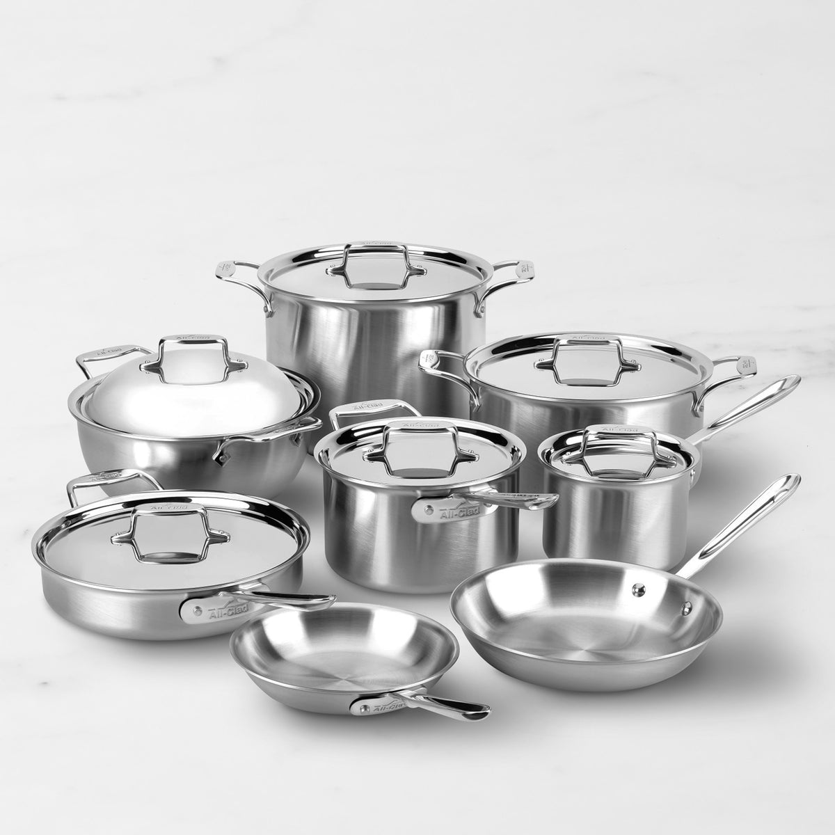 All-Clad D5 Brushed Stainless-Steel 14-Piece Cookware Set