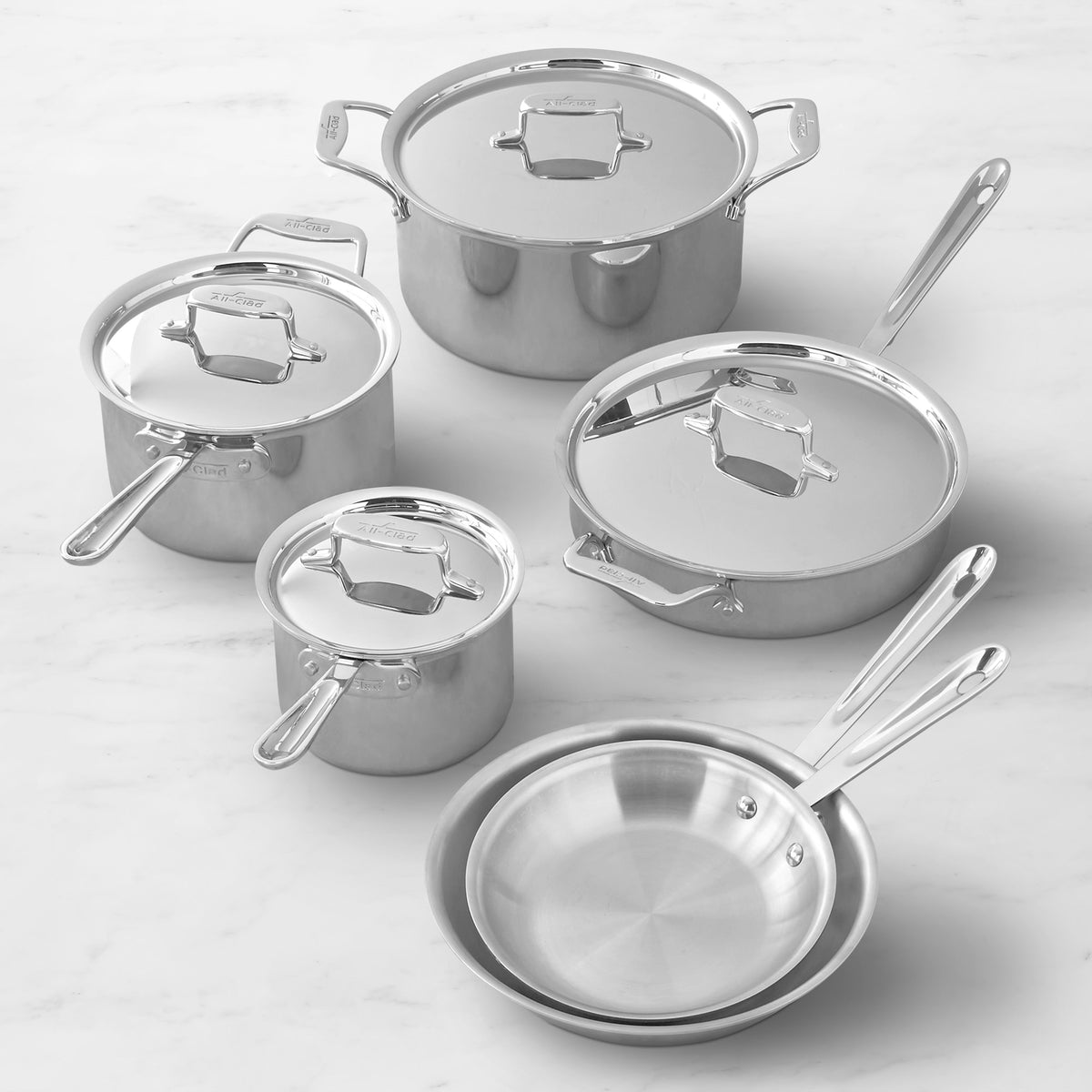 All-Clad D5 Stainless-Steel 10-Piece Cookware Set
