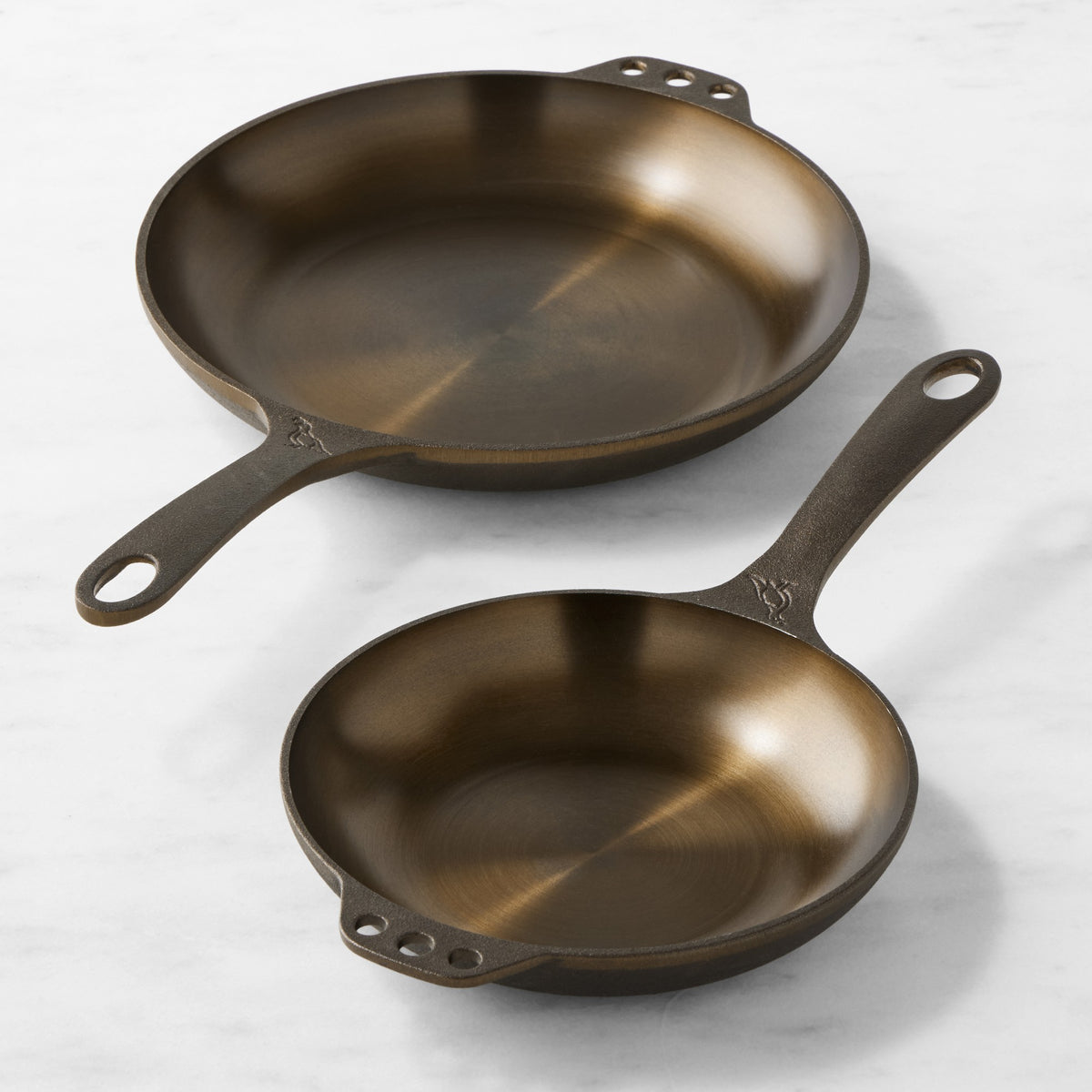 Smithey Seasoned Cast Iron Chef Skillet, Set of 2