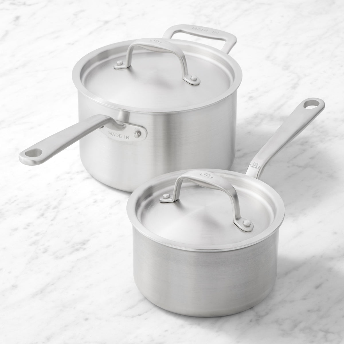 Made In Stainless-Steel Saucepan, Set of 2