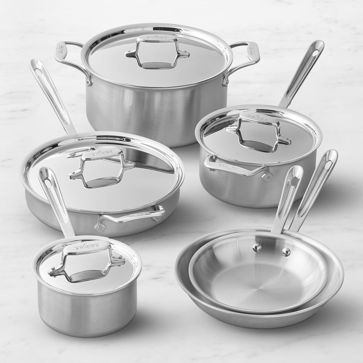 All-Clad D5 Brushed Stainless-Steel 10-Piece Cookware Set