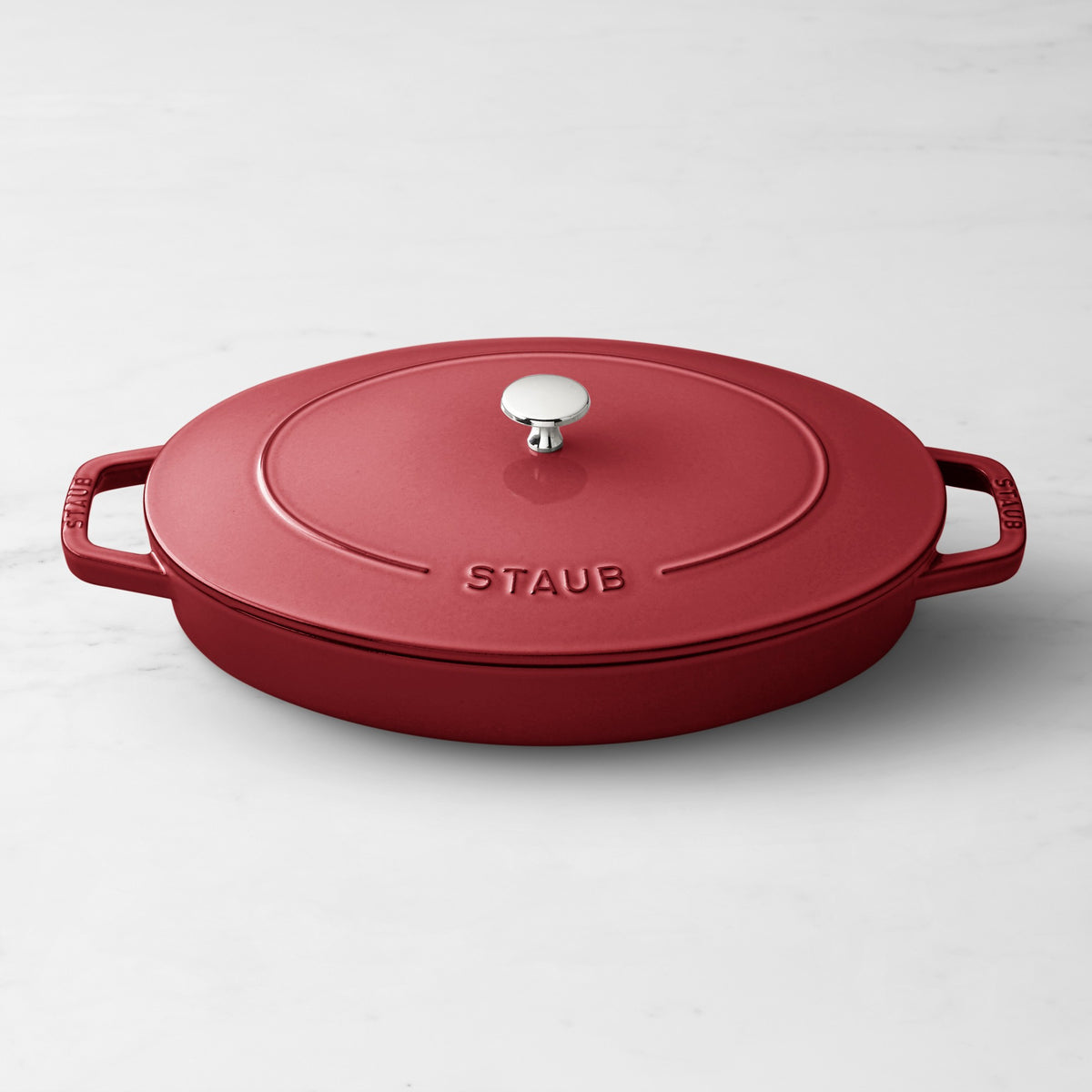Staub Enameled Cast Iron Oval Gratin with Lid, 2.25 Qt.