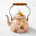 MacKenzie-Childs Wild Rose Mauve Tea Kettle