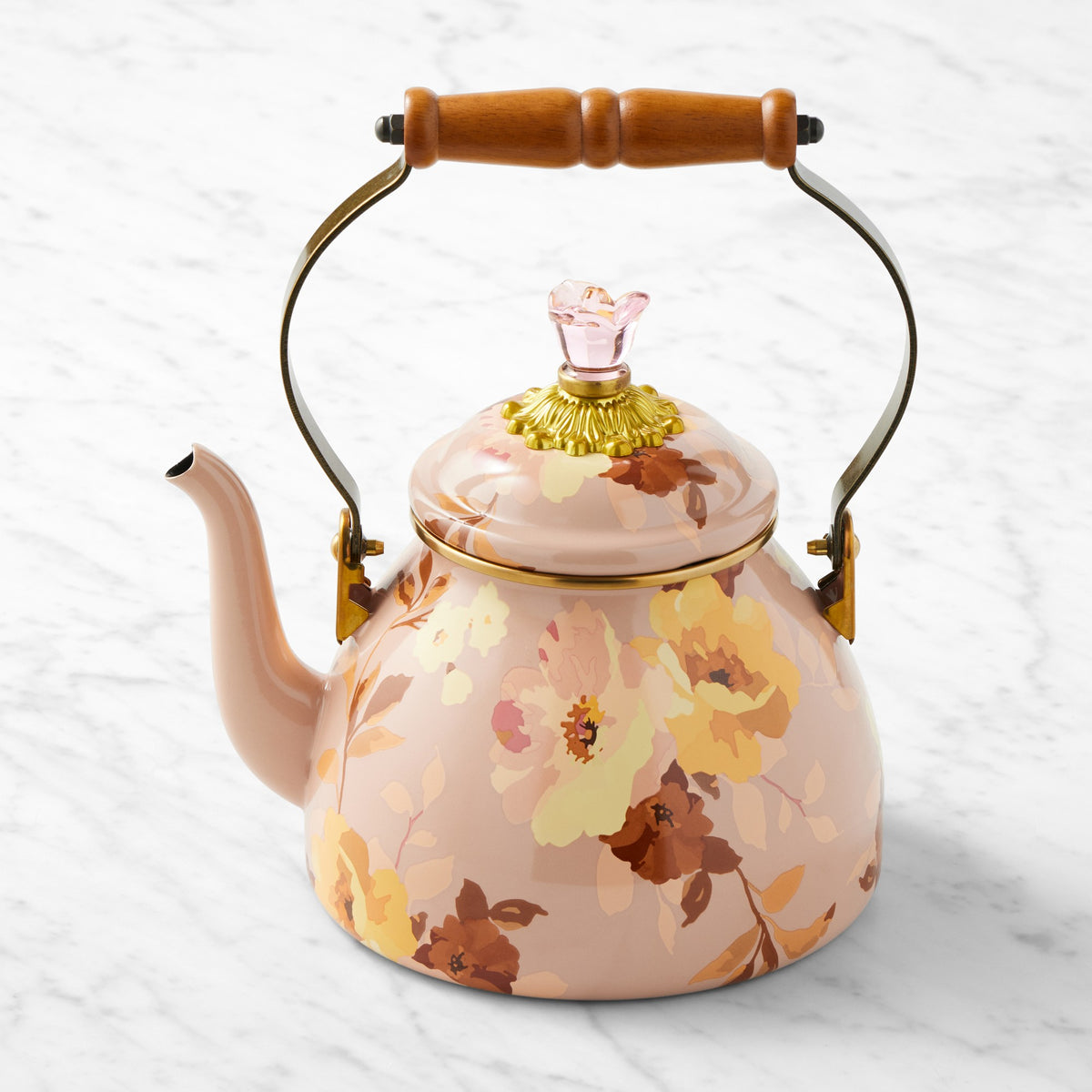 MacKenzie-Childs Wild Rose Mauve Tea Kettle