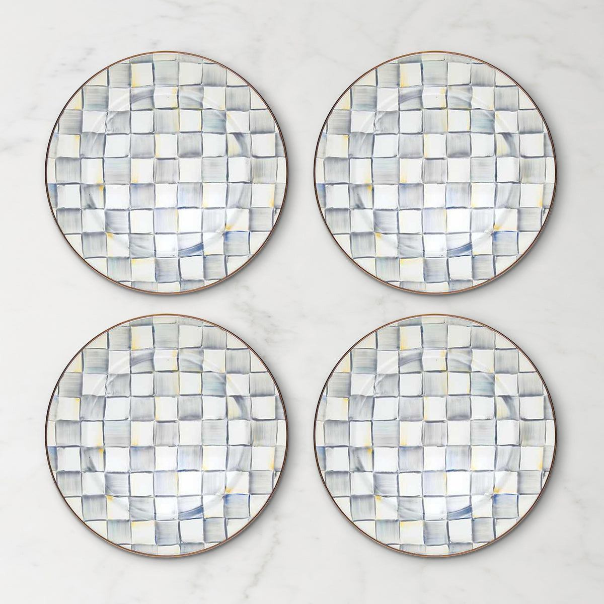 MacKenzie-Childs Sterling Check Chargers