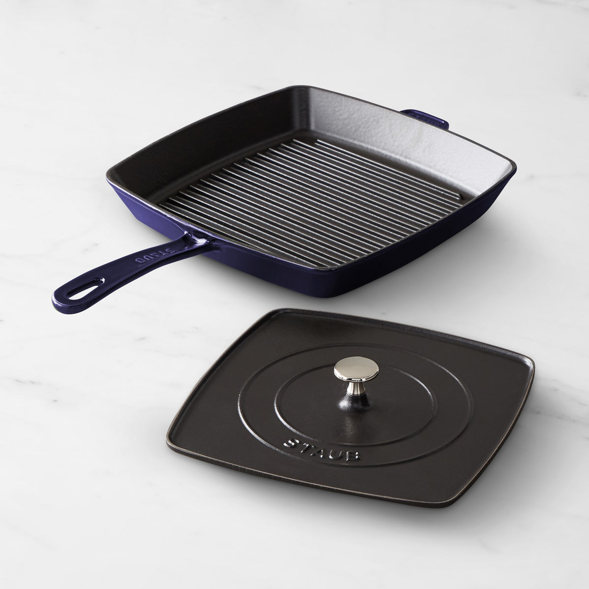 Staub Enameled Cast Iron Grill Pan &amp; Press