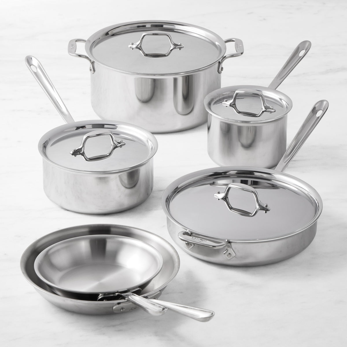 All-Clad D3 Tri-Ply Stainless-Steel 10-Piece Cookware Set