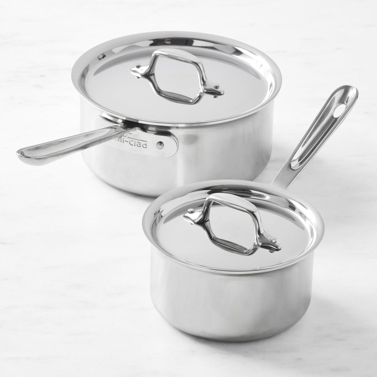 All-Clad D3 Tri-Ply Stainless-Steel Saucepan Set, 1.5 &amp; 3-Qt.