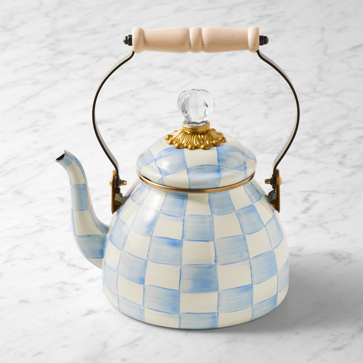 MacKenzie-Childs Sky Check Tea Kettle