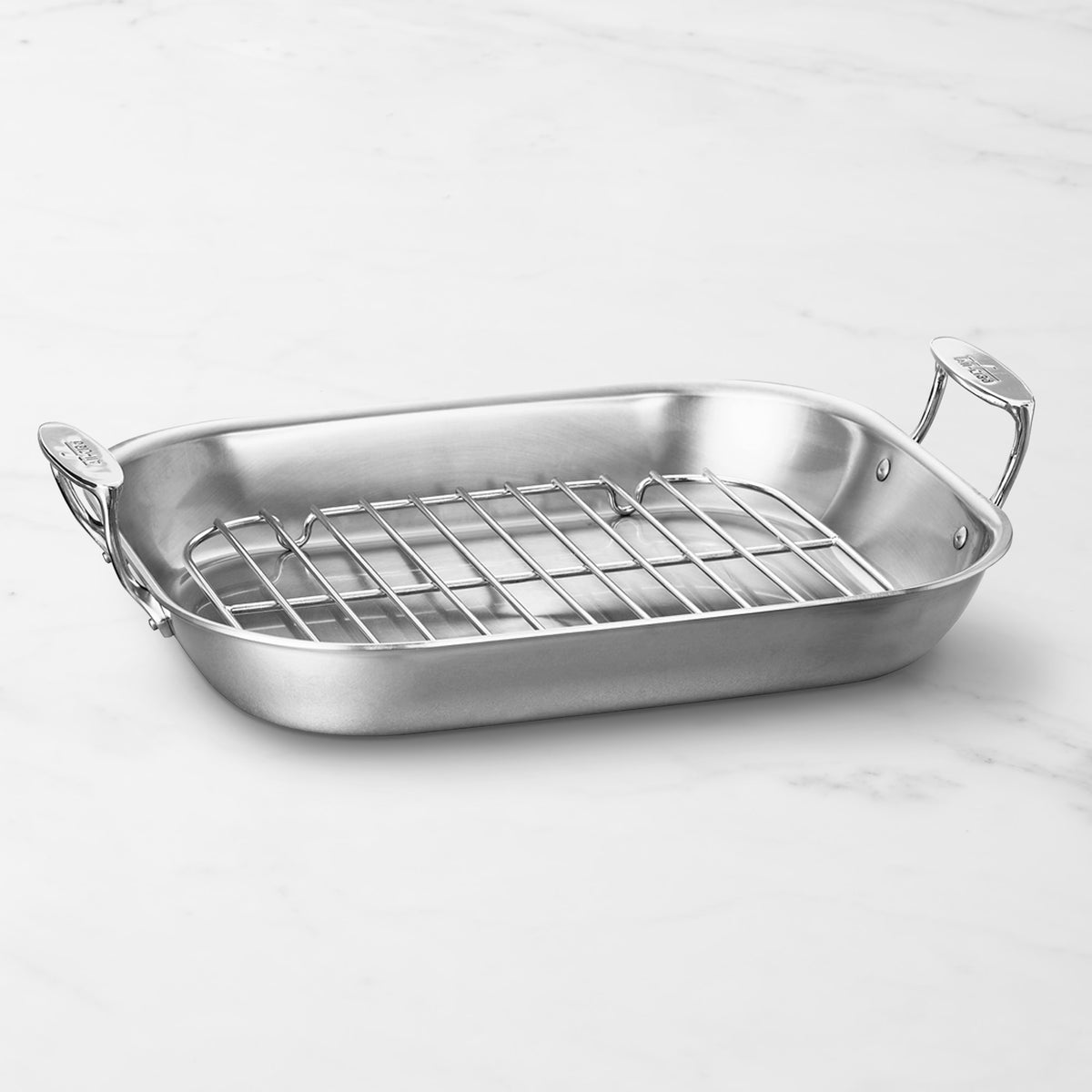All-Clad D3 Stainless-Steel Flared Roasting Pan with Rack