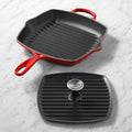 Le Creuset Signature Enameled Cast Iron Square Grill Pan &amp; Press Set