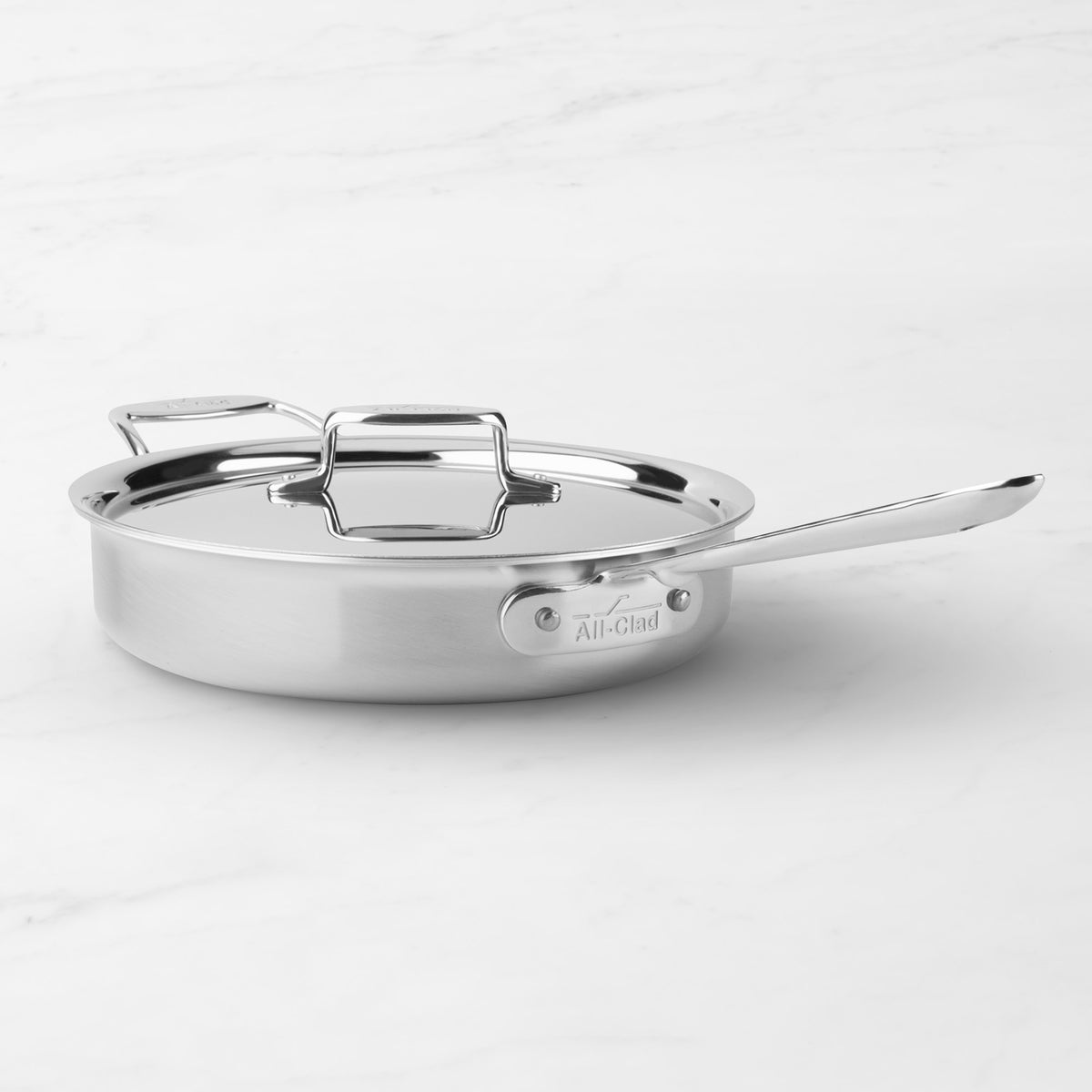 All-Clad D5 Brushed Stainless-Steel Covered Sauté Pan, 3-Qt.