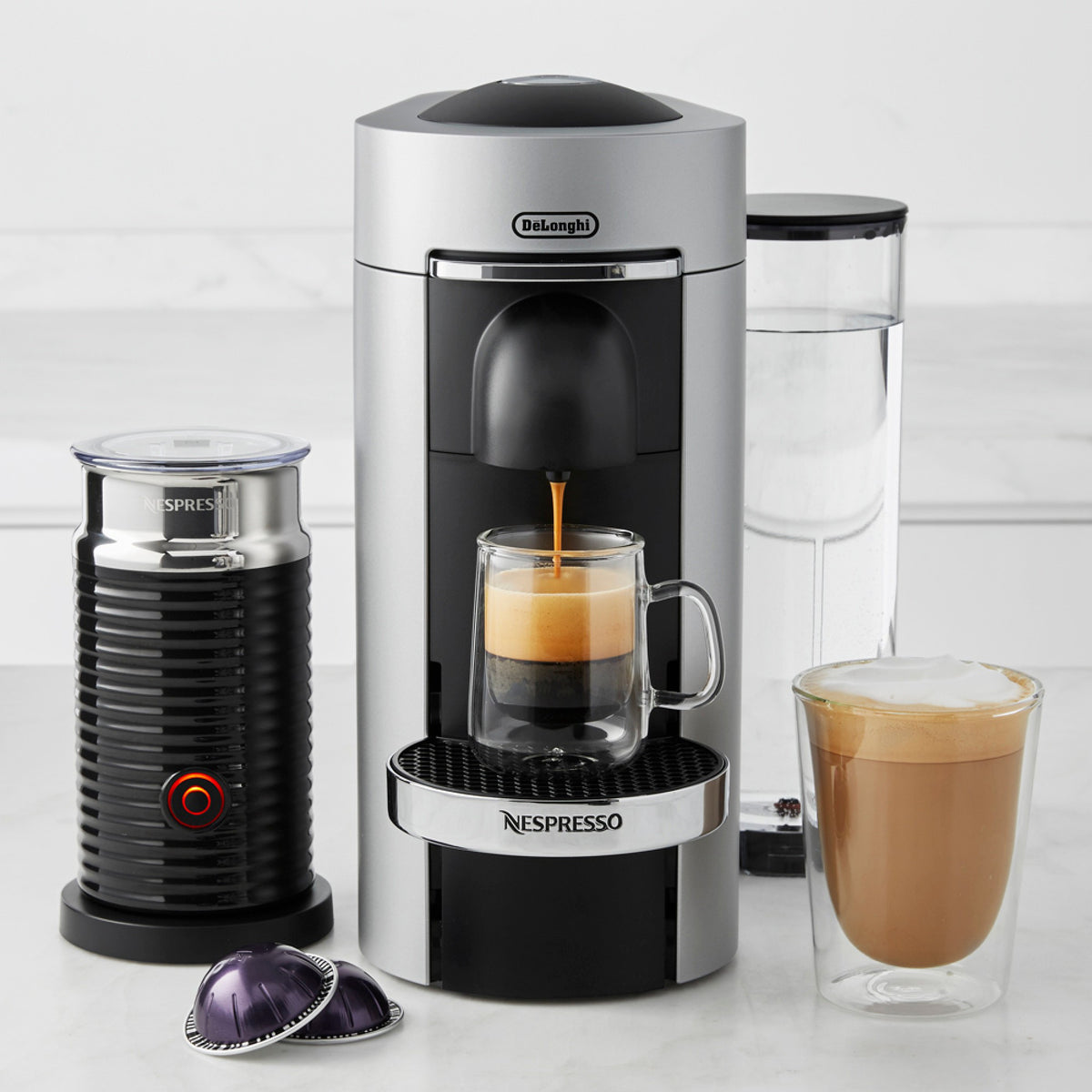 Nespresso VertuoPlus Deluxe Coffee Maker &amp; Espresso Machine with Aeroccino Milk Frother