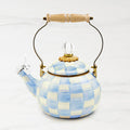 MacKenzie-Childs Sky Check Whistling Tea Kettle