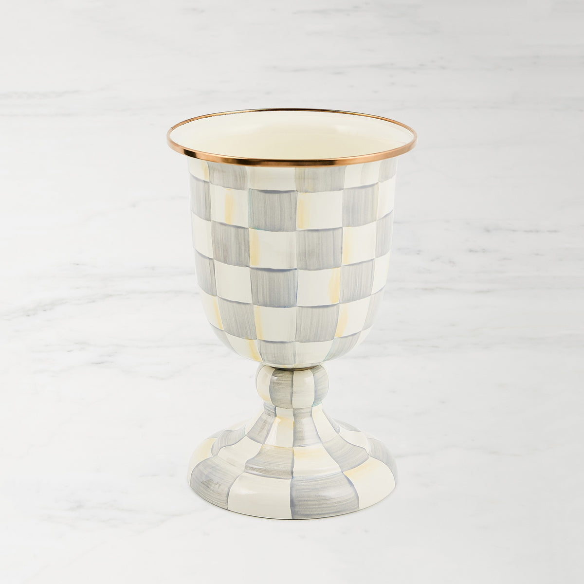 MacKenzie-Childs Sterling Check Pedestal Vase