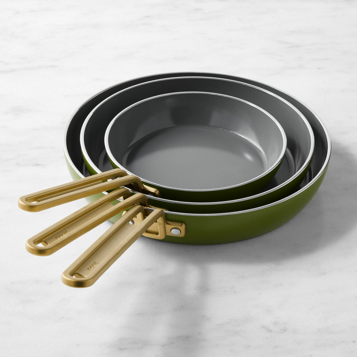 GreenPan Stanley Tucci  Ceramic Nonstick Fry Pans, Set of 3