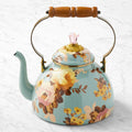 MacKenzie-Childs Wild Rose Slate Tea Kettle
