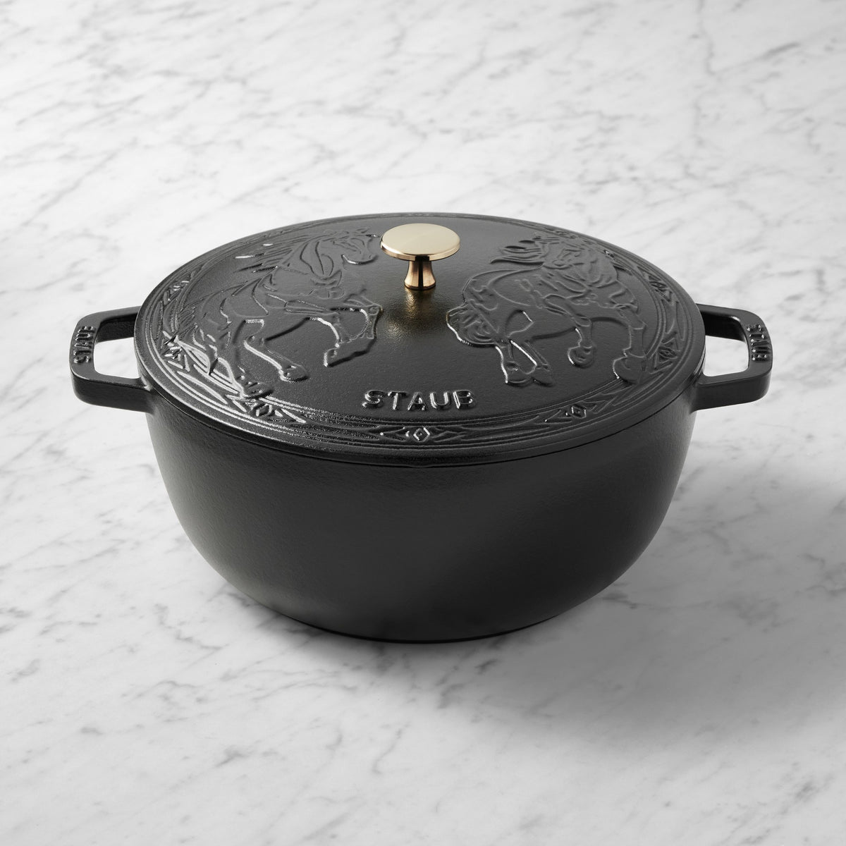 Staub Enameled Cast Iron Essential French Oven with Horse Lid, 5-Qt.