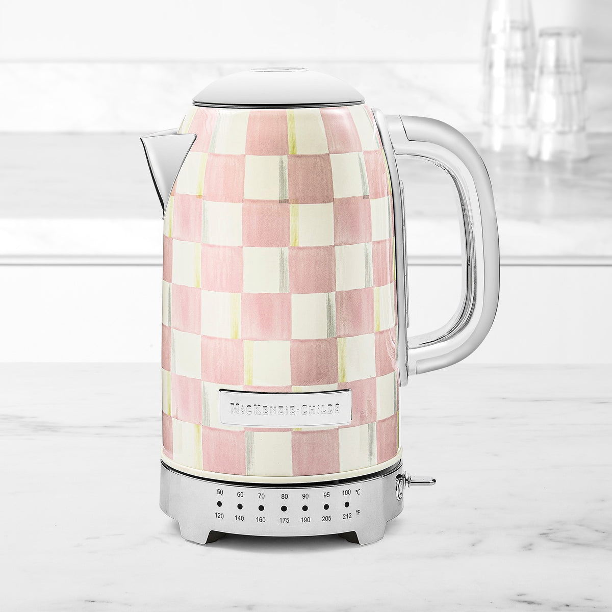 MacKenzie-Childs Rosy Check Electric Kettle