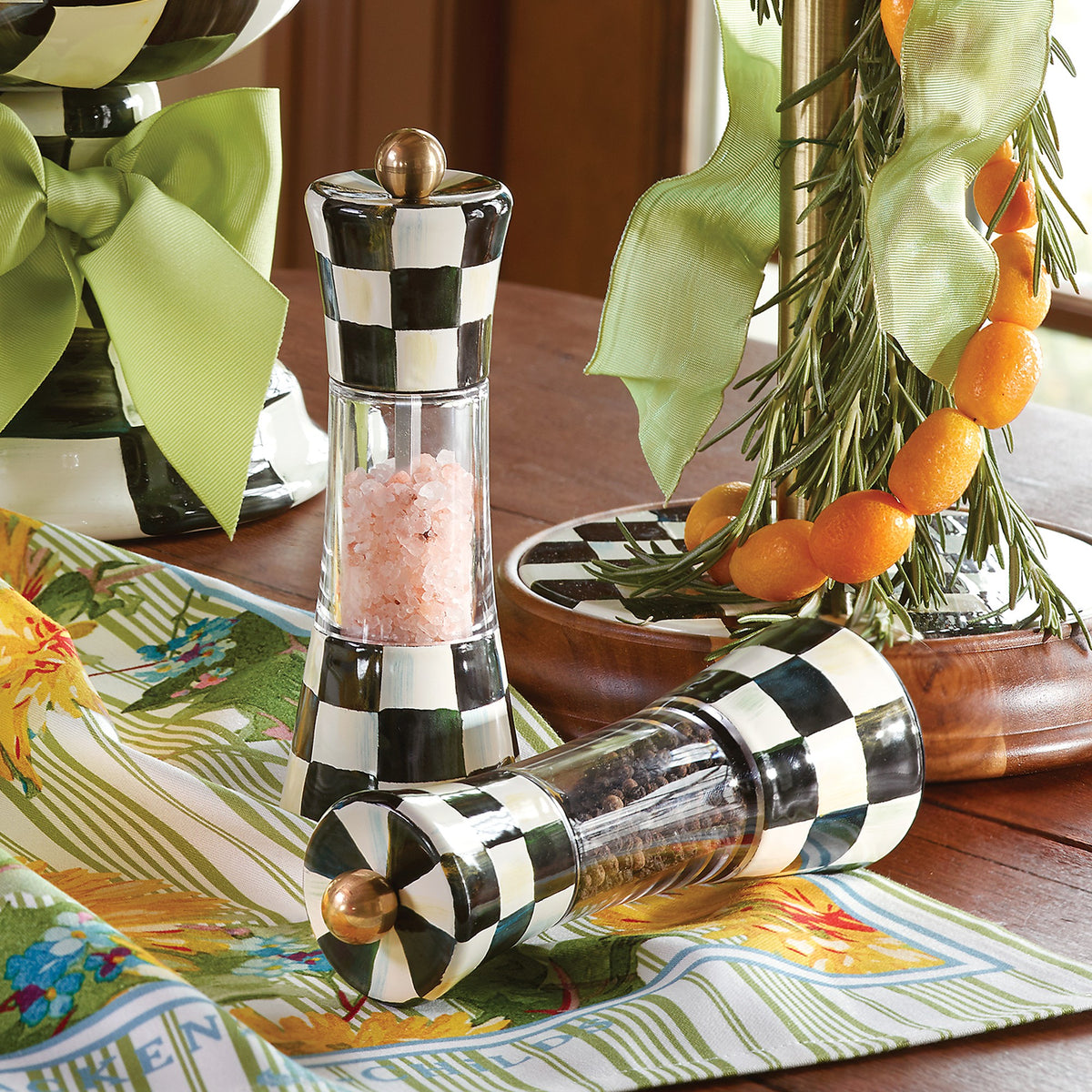 MacKenzie-Childs Courtly Check Salt &amp; Pepper Mills, 7"
