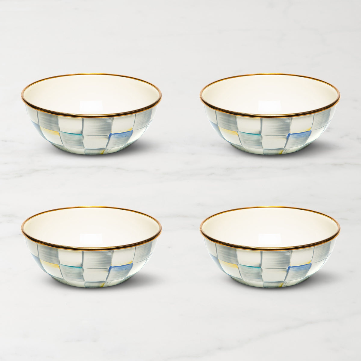 MacKenzie-Childs Sterling Check Everyday Bowls