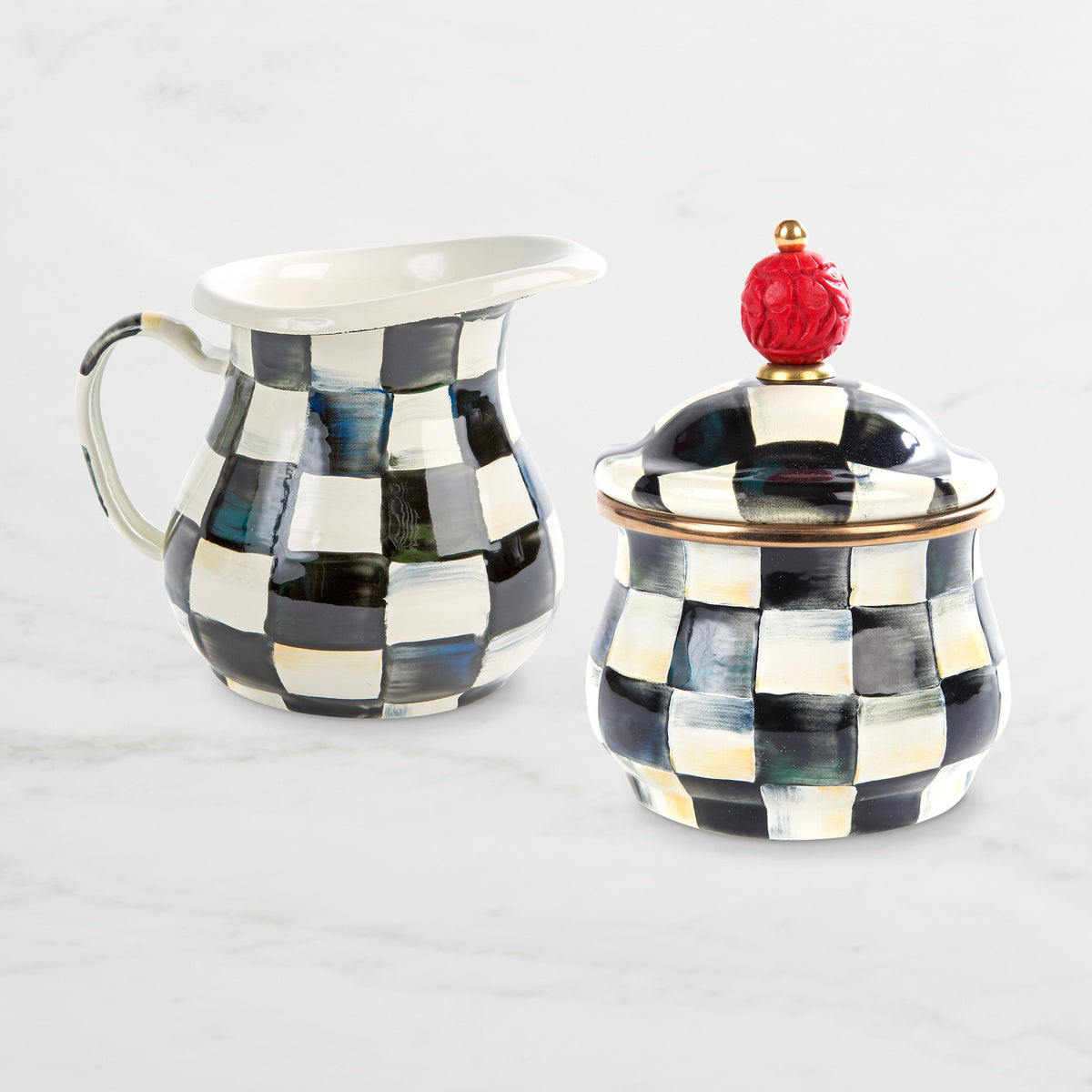 Mackenzie-Childs Courtly Check Creamer &amp; Sugar Bowl Set
