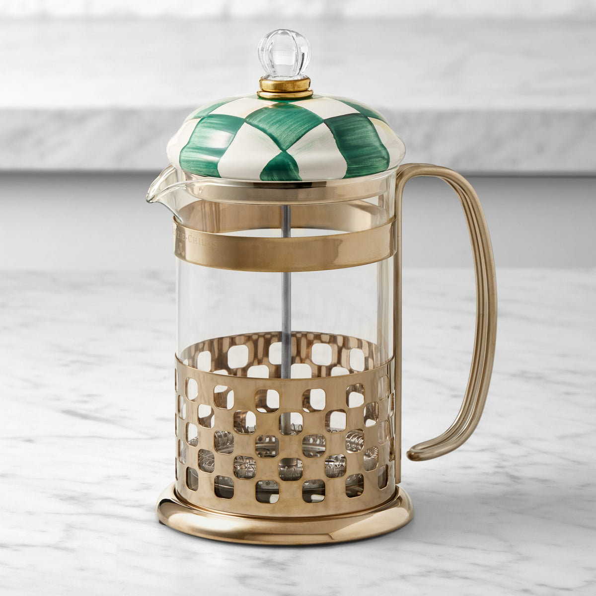 MacKenzie-Childs Emerald Check French Press