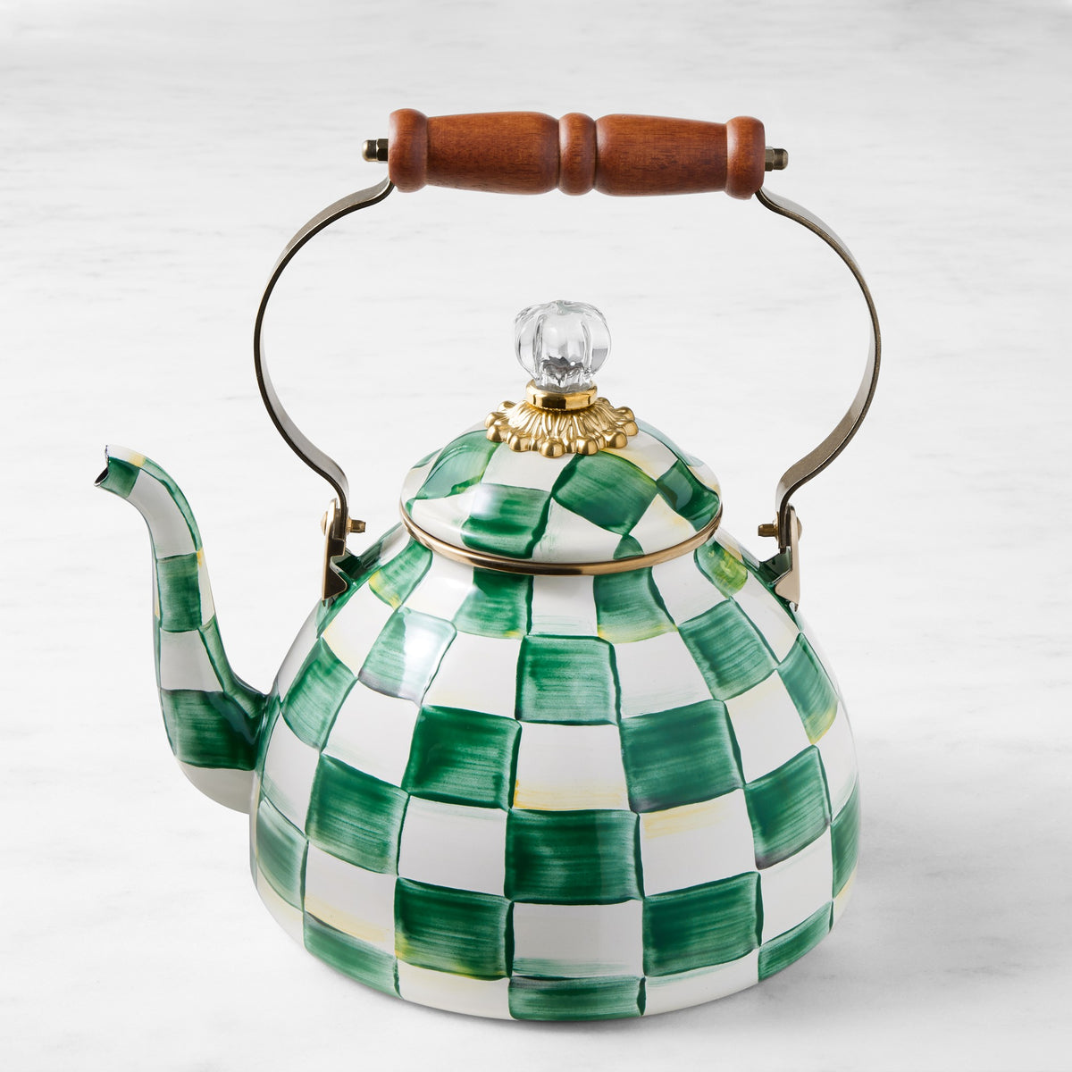 MacKenzie-Childs Emerald Check Tea Kettle