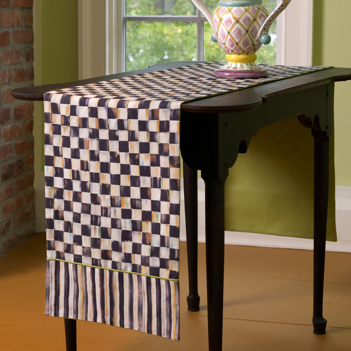 MacKenzie-Childs Courtly Check &amp; Stripe Table Runner
