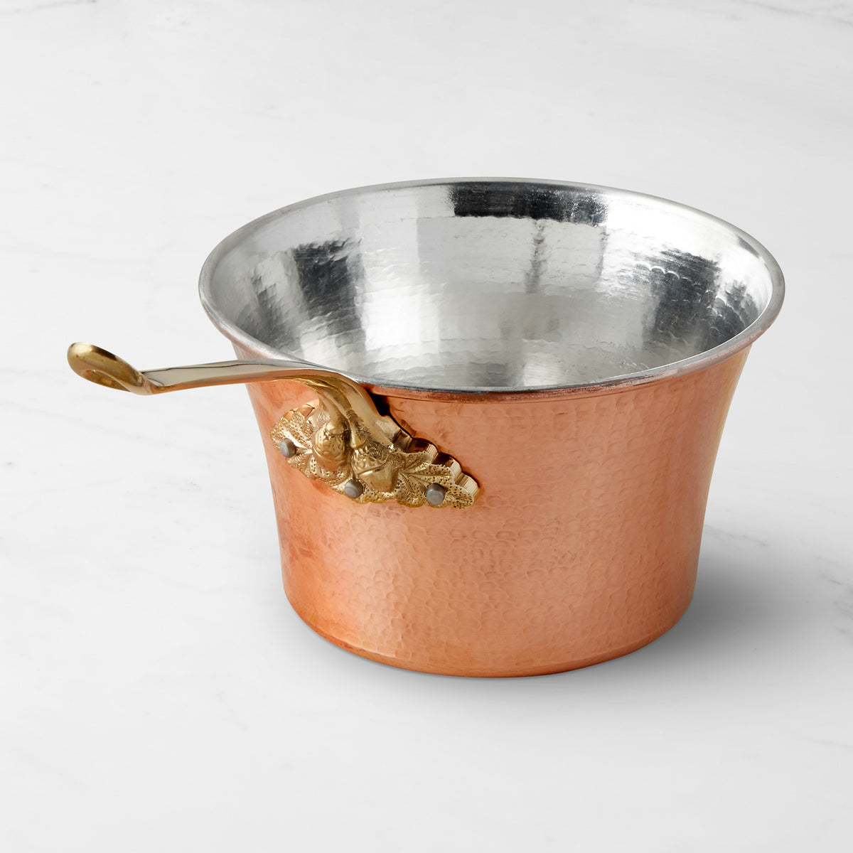Ruffoni Historia Hammered Copper Polenta Pot with Acorn Handle,  3.5-Qt.