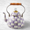 MacKenzie-Childs Violet Check Tea Kettle