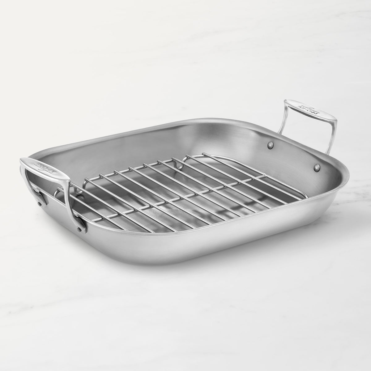 All-Clad D3 Stainless-Steel Flared Roasting Pan with Rack