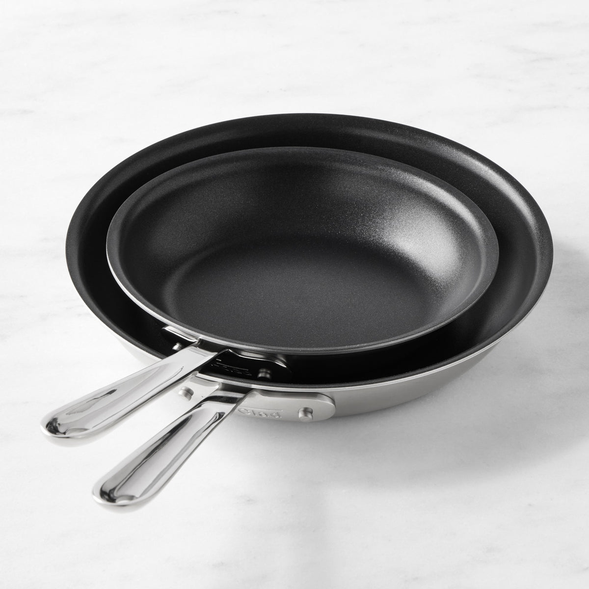 All-Clad D5 Brushed Stainless-Steel Pro Nonstick Fry Pan, Set of 2