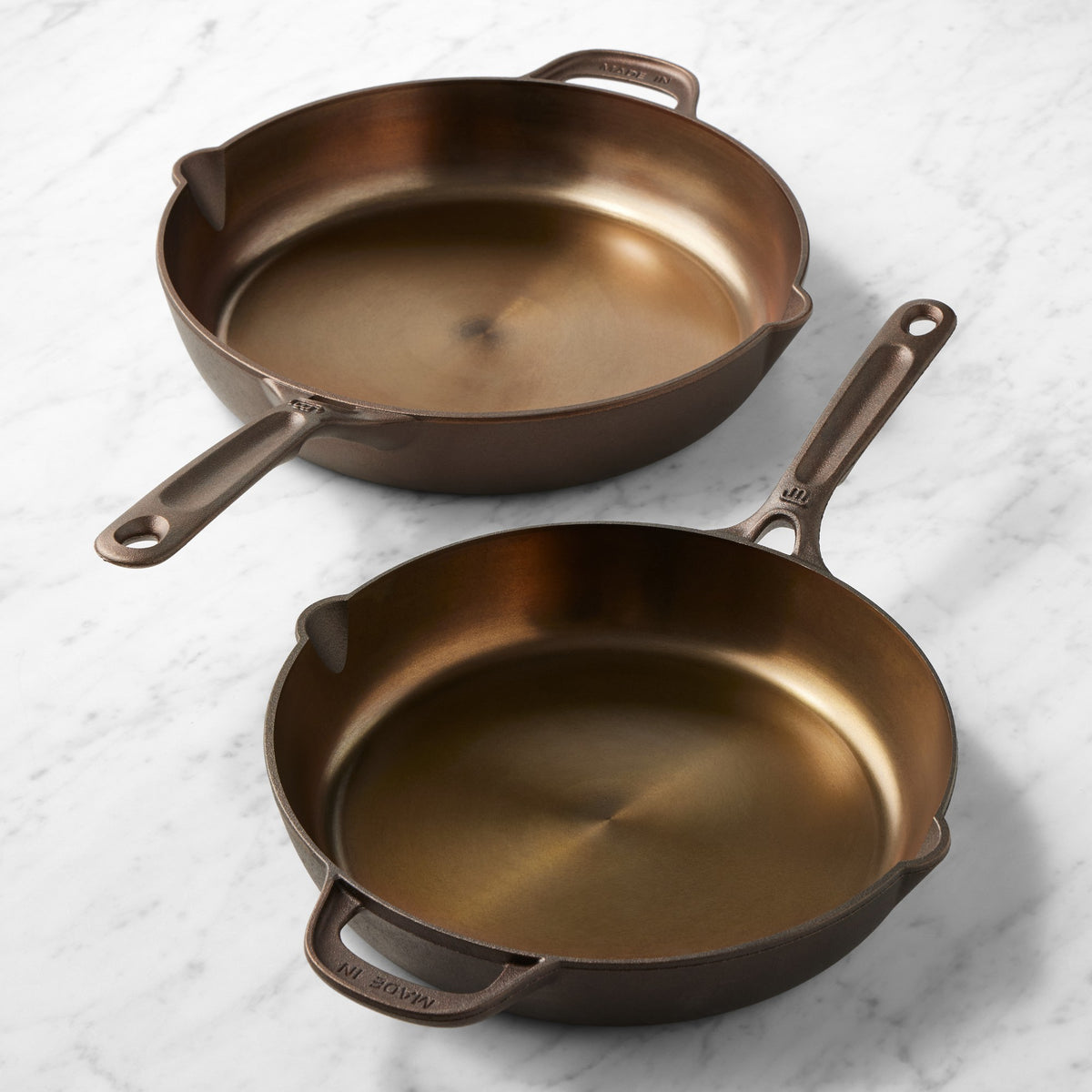 Made In Seasoned Cast Iron Skillet Set, 10" &amp; 12"