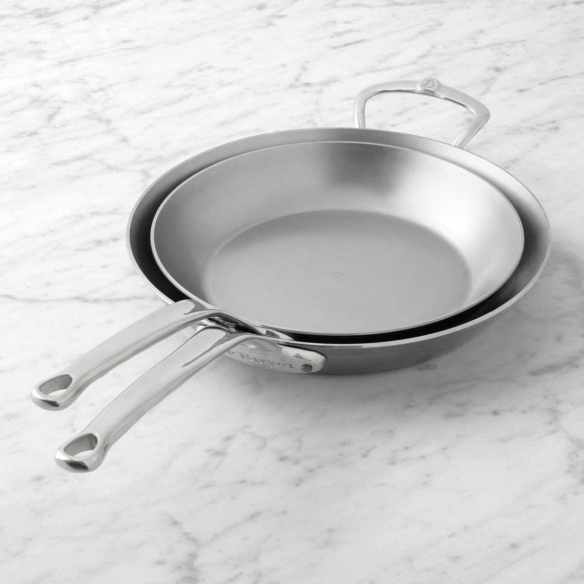 De Buyer Mineral B Pro Carbon Steel Fry Pan, Set of 2