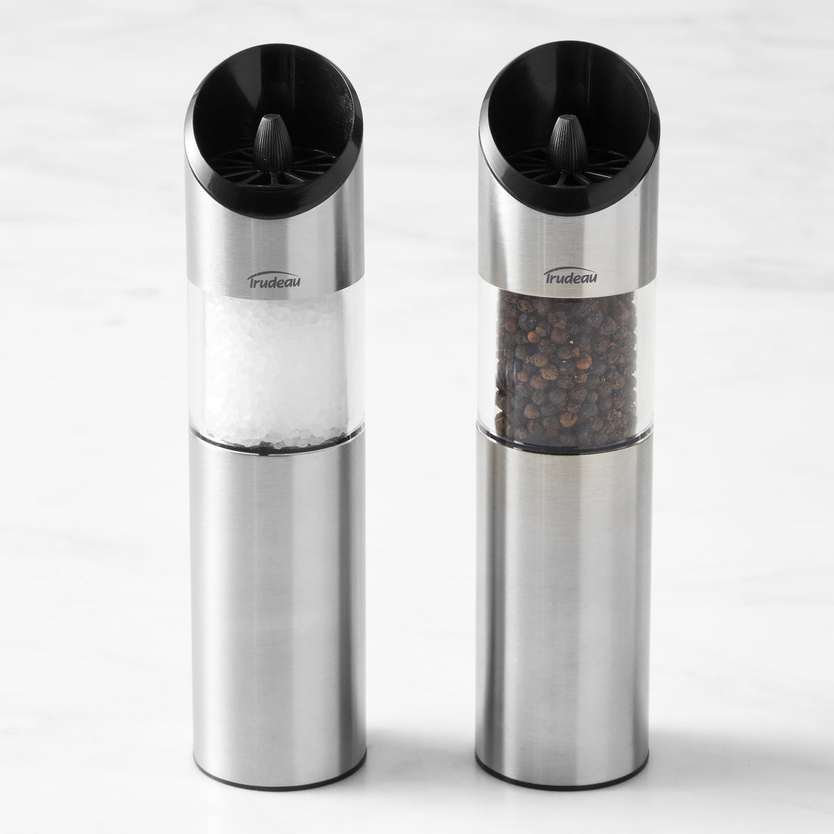 Trudeau Electric Rechargeable Salt &amp; Pepper Mills Set, 8"