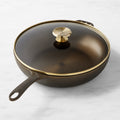 Smithey Seasoned Cast Iron Deep Skillet with Lid, 11"