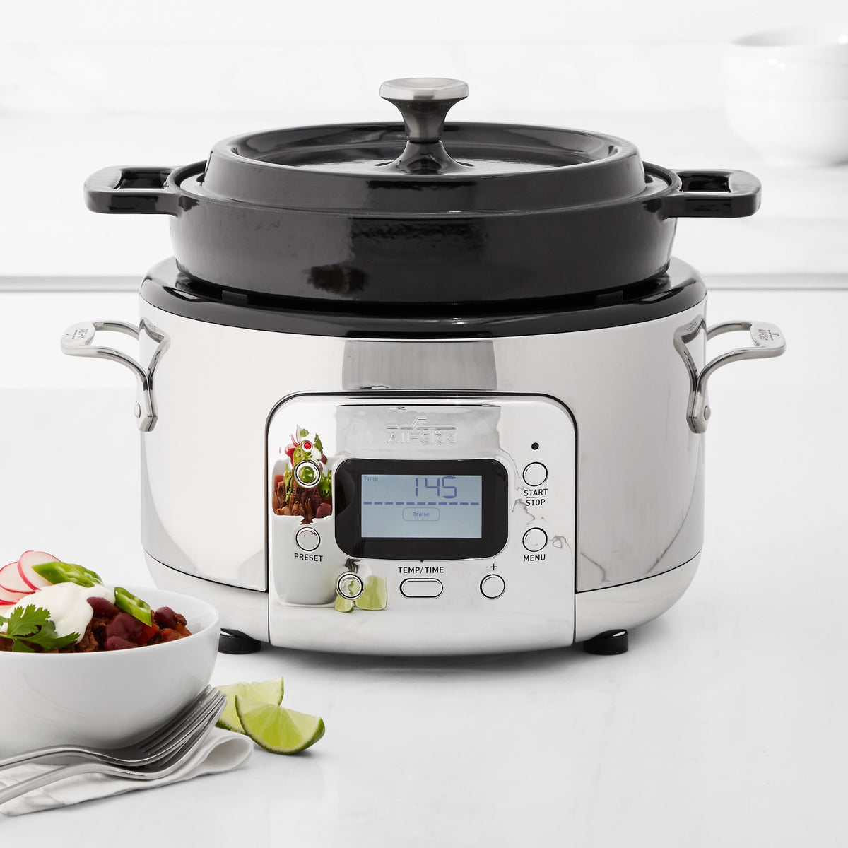 All-Clad Cast Iron Dutch Oven Slow Cooker, 5-qt