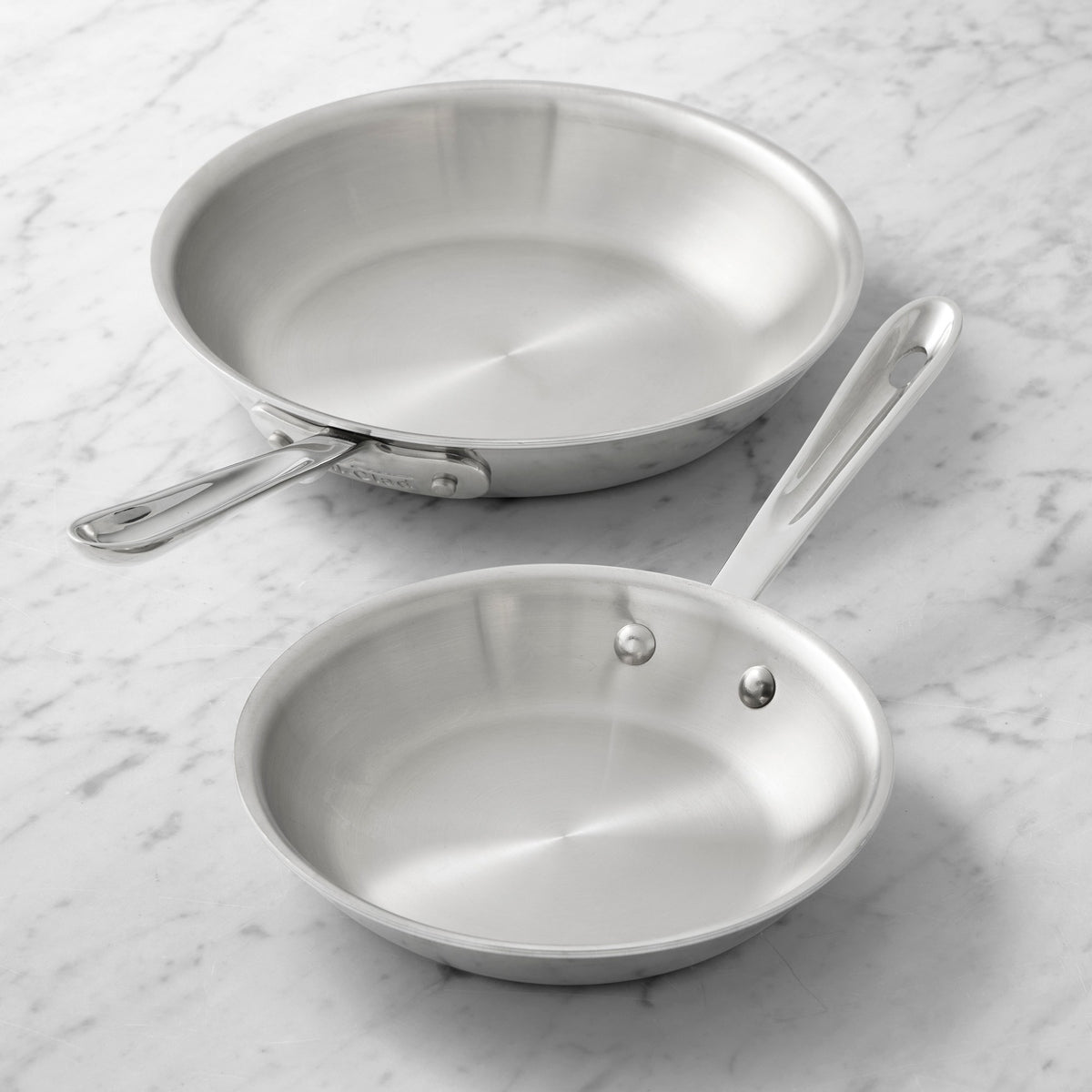 All-Clad D5 Polished Stainless-Steel Fry Pan, Set of 2