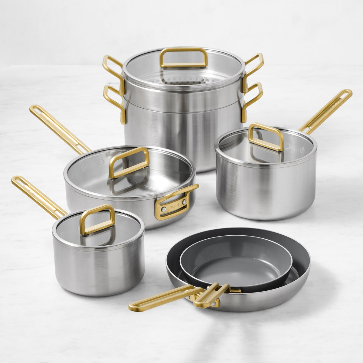 GreenPan Stanley Tucci Stainless-Steel Mixed Material 11-Piece Cookware Set