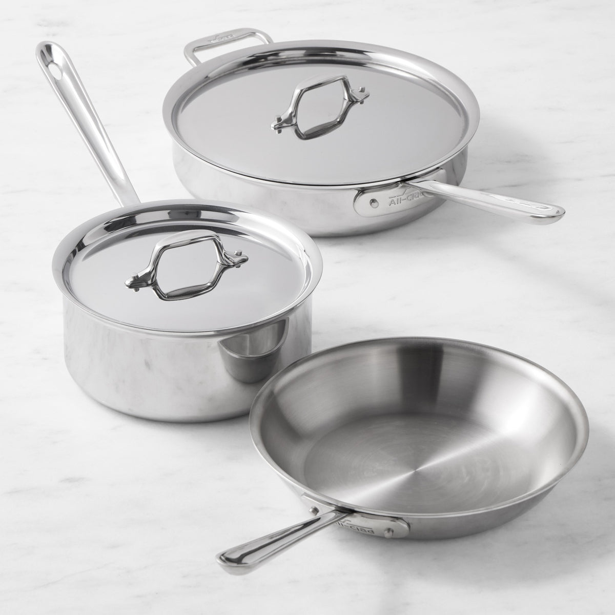 All-Clad D3 Tri-Ply Stainless-Steel 5-Piece Cookware Set