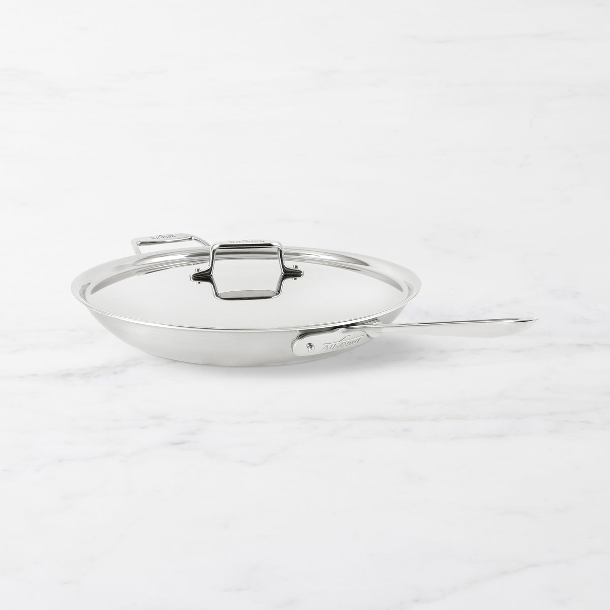All-Clad D5 Brushed Stainless-Steel Fry Pan with Lid, 14"