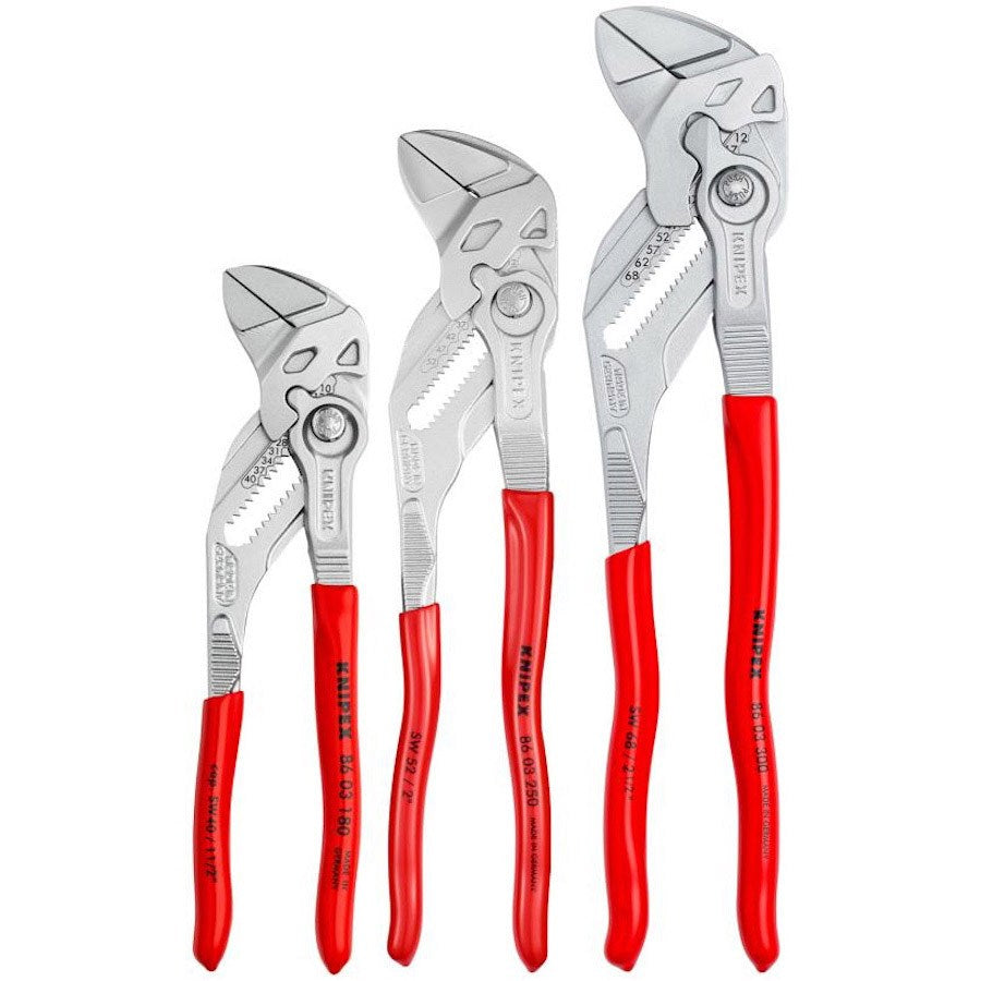 KNIPEX 3-Piece Pliers Wrench Set - 7-1/4", 10", 12"